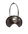 Acne Studios Small Bowlina Leather Shoulder Bag In Chocolate Brown
