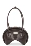 Acne Studios Small Bowlina Leather Shoulder Bag In Chocolate Brown