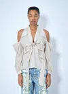Acne Studios Bow-tie Open-shoulder Blouse In Neutral