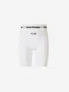 Acne Studios White Paneled Shorts In Elastic Waist