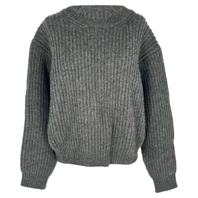Acne Studios Boxy Rib-knit Sweater In Grey Wool