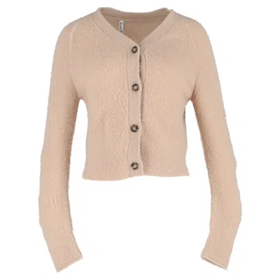 Acne Studios Boxy V-neck Cardigan In Beige Nylon In Neutral