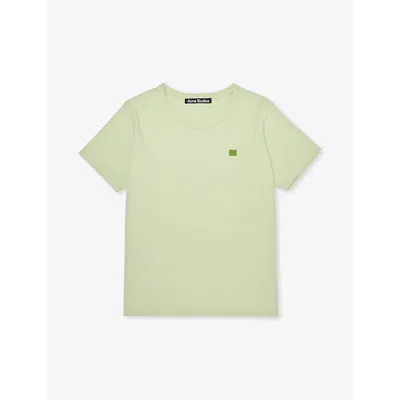 Acne Studios Boys Green Kids Brand-patch Crew-neck Cotton-jersey T-shirt 3-10 Years