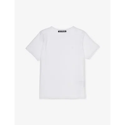 Acne Studios Boys White Kids Brand-patch Round-neck Cotton-jersey T-shirt 3-10 Years