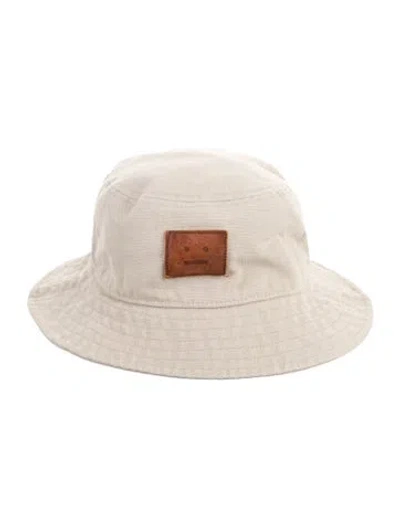 Pre-owned Acne Studios Branded Sun Hat In Neutrals