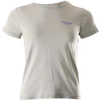 Acne Studios Brand-embroidered T-shirt In Light Green Cotton