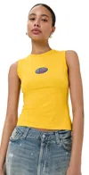 Acne Studios Etch Market Stretch Cotton Tank In Yellow
