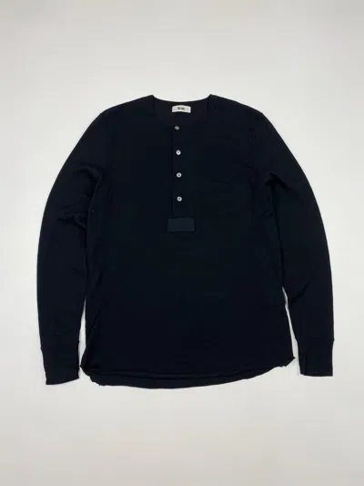 Pre-owned Acne Studios Bristol Aw11 Wool Henley In Black
