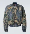 Acne Studios Graphic Print Denim Bomber Jacket In Brown