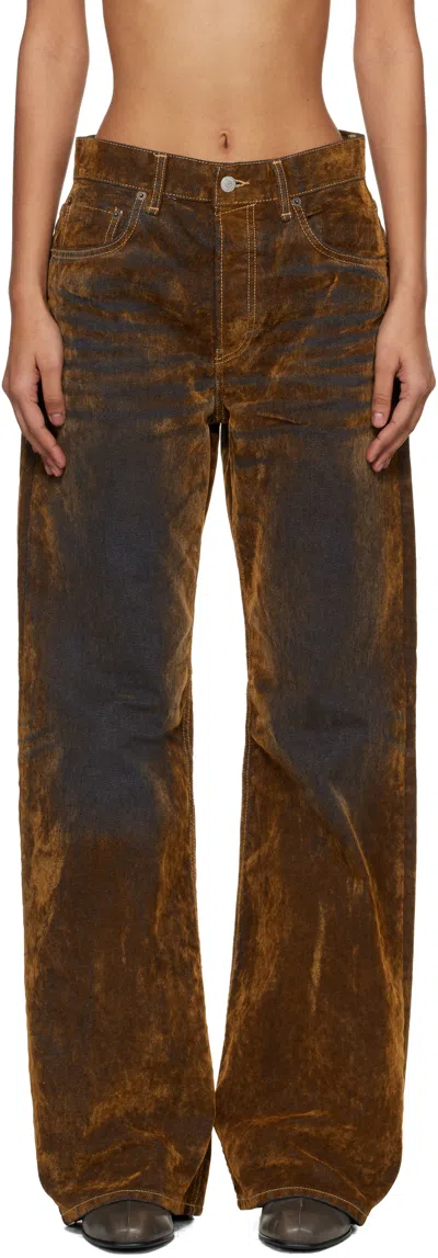Acne Studios Brown 2021 Flocked Denim Jeans