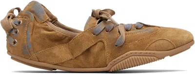 Acne Studios Brown & Blue Lace-up Suede Sneakers