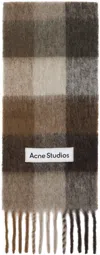 Acne Studios Wool Fringed Scarf In Brown
