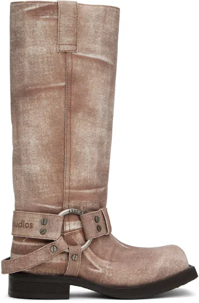 Acne Studios Brown Balius Boots In Aih Brown/white