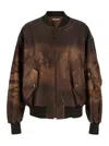 Acne Studios Brown Bomber Jacket In Multicolor