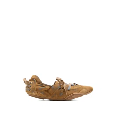 Acne Studios Laced Leather Sneakers In Brown