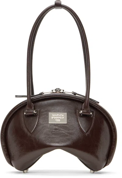 Acne Studios Brown Bowlina Mini Shoulder Bag In Adn Chocolate Brown