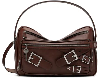 Acne Studios Brown Camero Camera Buckles Bag In Purple