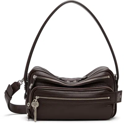 Acne Studios Brown Camero Party Shoulder Bag In Animal Print