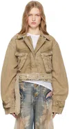 Acne Studios Brown Canvas Jacket In Adv Light Brown