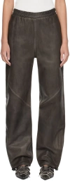 ACNE STUDIOS BROWN CASUAL LEATHER TROUSERS