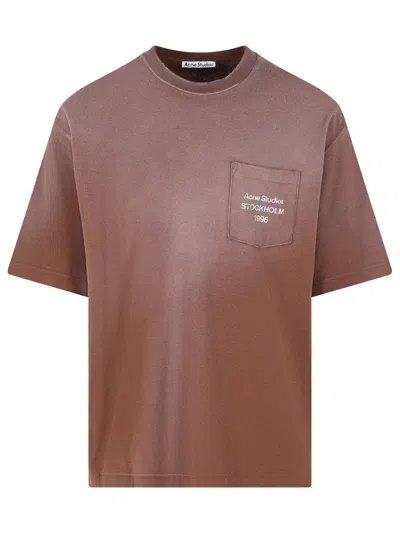 Acne Studios Brown Cotton And Linen T-shirt Women
