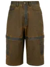 Acne Studios Brown Cotton Bermuda Shorts In Brown