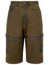 Acne Studios Brown Cotton Bermuda Shorts In Brown