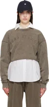 Acne Studios Crew Neck Sweatshirt Taupe Brown In Dia Taupe Brown