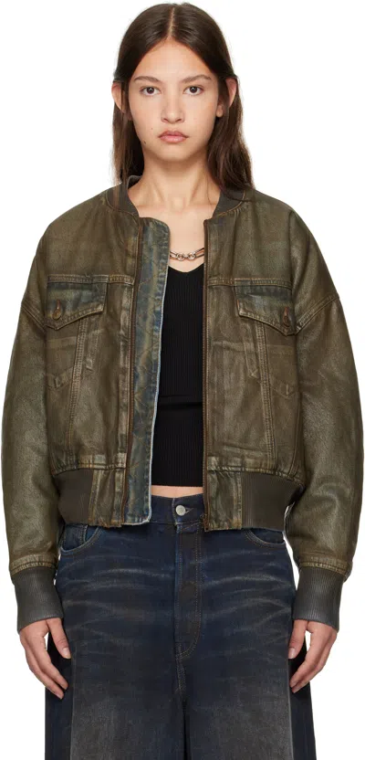 Acne Studios Bomber Jacket In Blue_beige