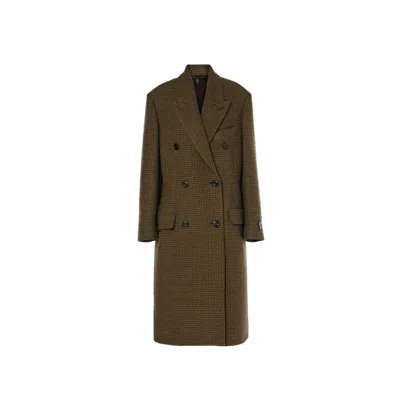 Acne Studios Brown Fibers Coat In Green