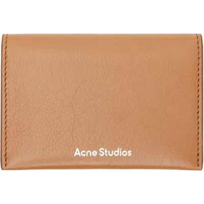 Acne Studios Brown Folded Leather Wallet In 59c Caramel Brown