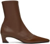 ACNE STUDIOS BROWN HEELED ANKLE BOOTS