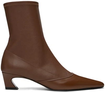 Acne Studios Brown Heeled Ankle Boots In 295 Cognac Brown