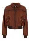 Acne Studios Loroma Leather Bomber Jacket In Multicolor