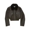 Acne Studios Shearling Bomber Jacket In Brown