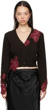 Acne Studios Brown Klarus Cardigan In Adm Dark Brown