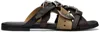 Acne Studios Brown Leather Belts Strap Sandals In Multi