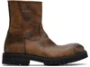 Acne Studios Brown Leather Boots In 700 Brown