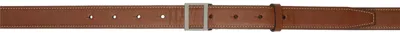 Acne Studios Brown Leather Buckle Belt In 700 Brown