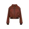 Acne Studios Loroma Leather Bomber Jacket In Ajq Tobacco Brown