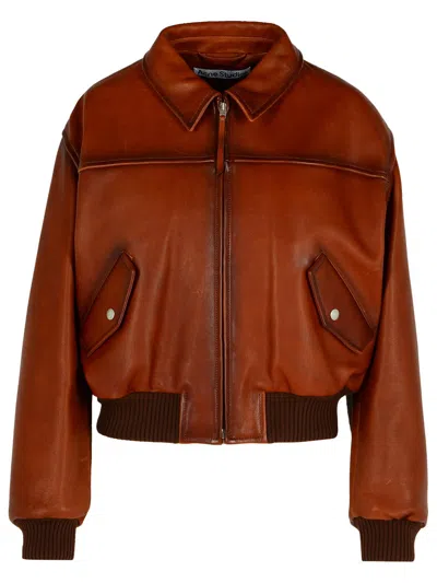 Acne Studios Brown Leather Jacket Women