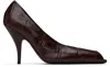 Acne Studios Brown Leather Open Toe Heels In Adn Chocolate Brown