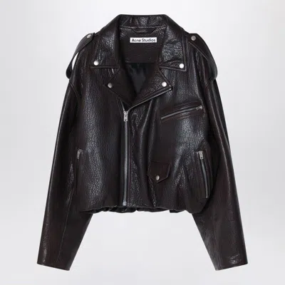 ACNE STUDIOS ACNE STUDIOS  BROWN LEATHER OVER BOMBER JACKET