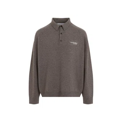 Acne Studios Brown Melange Polo Sweater