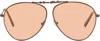 Acne Studios Brown Metal Aviator Sunglasses In Gold