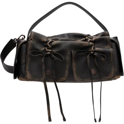 Acne Studios Brown Multipocket Bag In Aip Dark Brown/beige