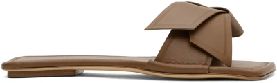 Acne Studios Brown Musubi Leather Sandals In 640 Camel Brown