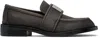 Acne Studios Brushed Nylon Loafers Silver Detail In 700 Brown