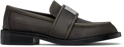 ACNE STUDIOS BROWN NYLON LOAFERS