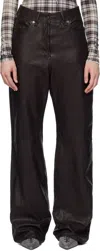 Acne Studios Brown Paneled Leather Pants